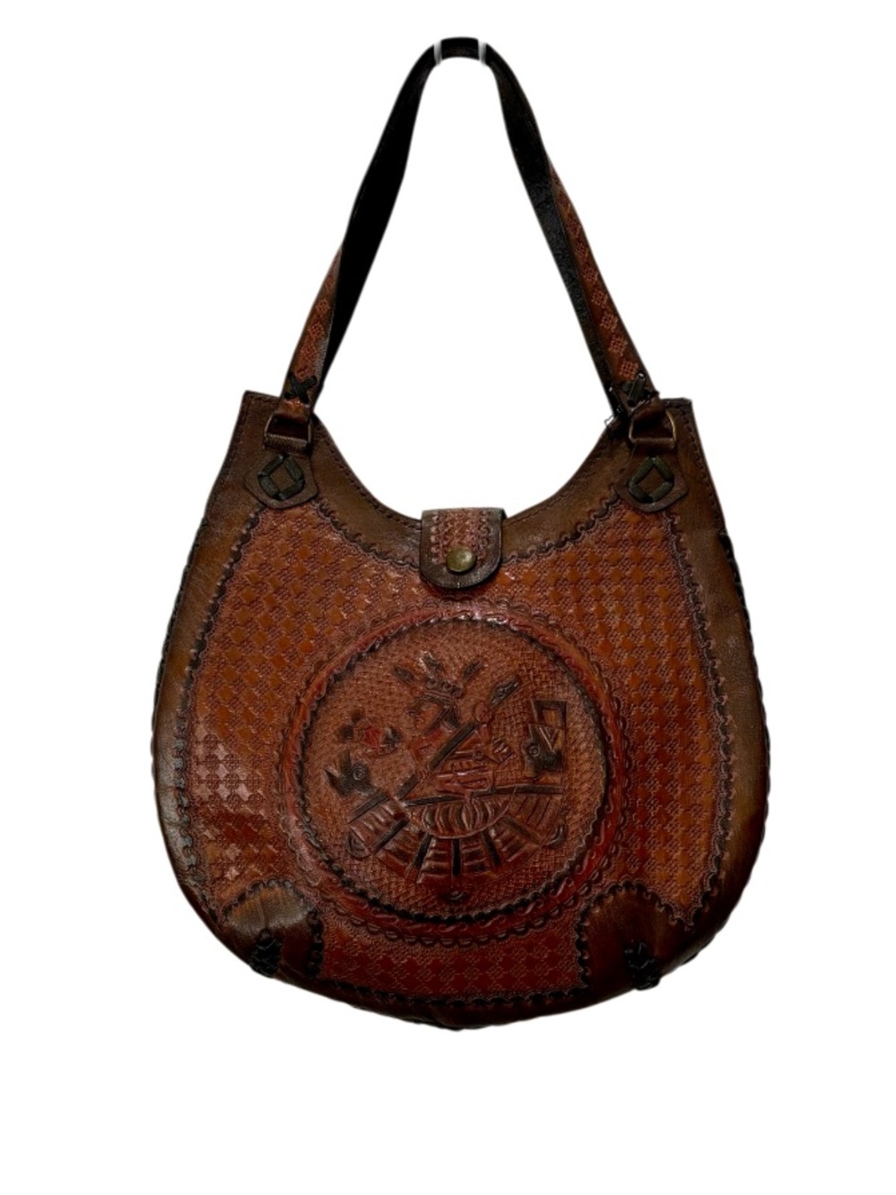 Unique Boho Tooled Leather Purse